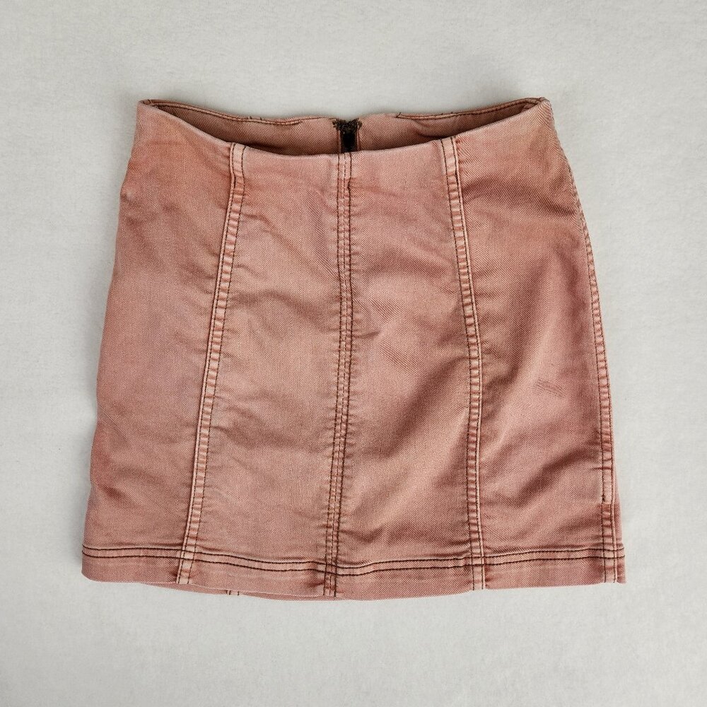 Free People Dusty Rose Denim Mini Skirt